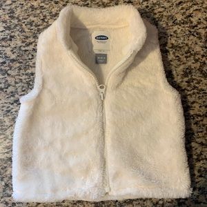 White fleece vest
